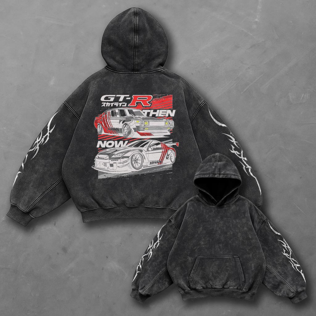 Car Trendy Black Washed Hoodie