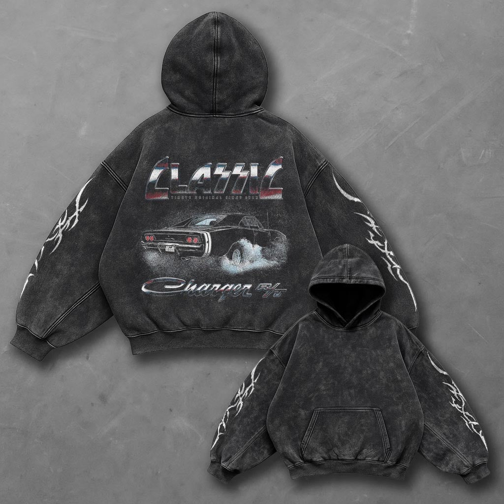 Car Cozy Black Washed Hoodie