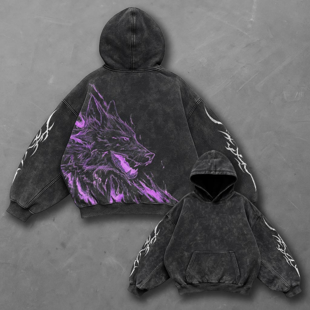 Dark Fresh Black Washed Hoodie