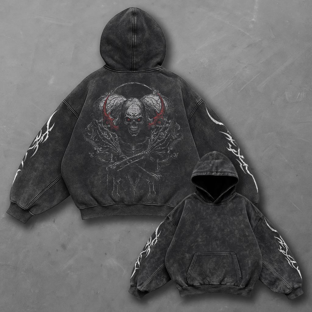 Dark Dynamic Black Washed Hoodie