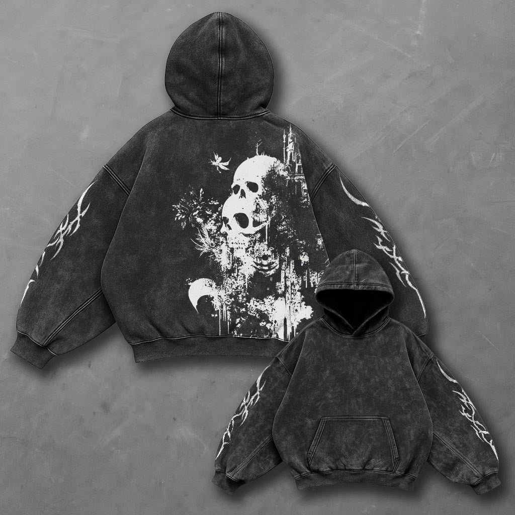 Dark Crisp Black Washed Hoodie