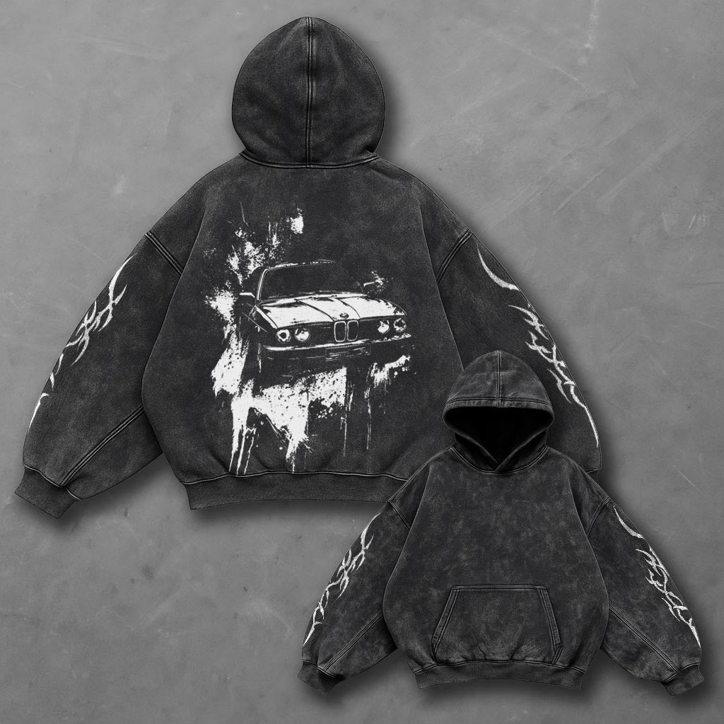 Dark Cozy Black Washed Hoodie
