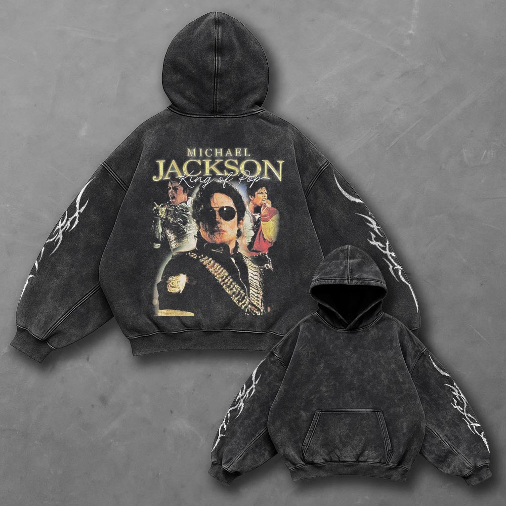 Music Bold Black Washed Hoodie