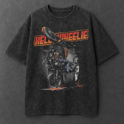 Bike Casual Black Washed T-Shirt