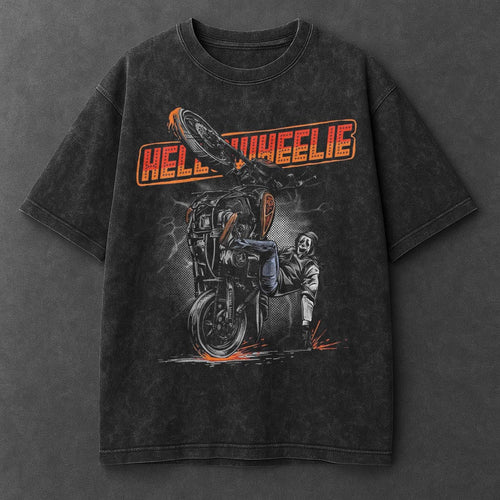 Bike Casual Black Washed T-Shirt