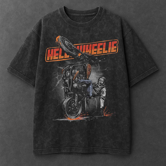Bike Casual Black Washed T-Shirt