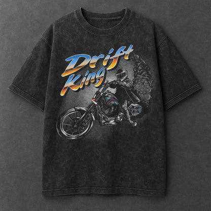 Bike Rugged Black Washed T-Shirt