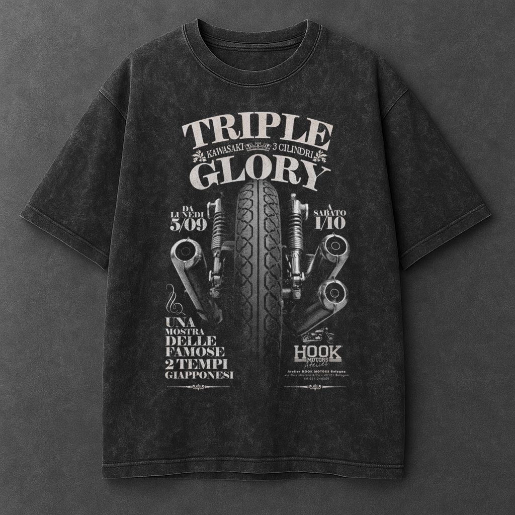 Bike Sleek Black Washed T-Shirt