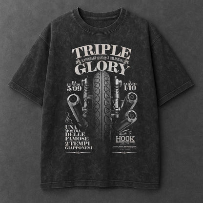 Bike Sleek Black Washed T-Shirt