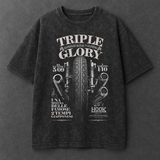 Bike Sleek Black Washed T-Shirt