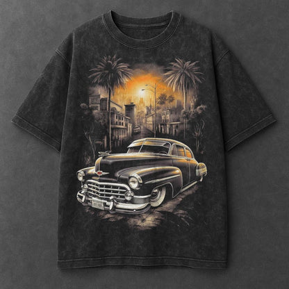 Car Sleek Black Washed T-Shirt