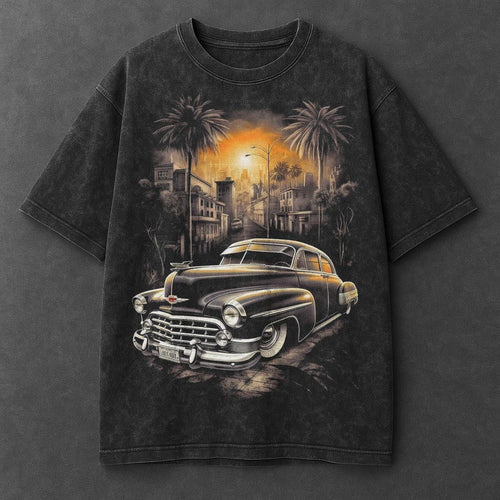 Car Sleek Black Washed T-Shirt