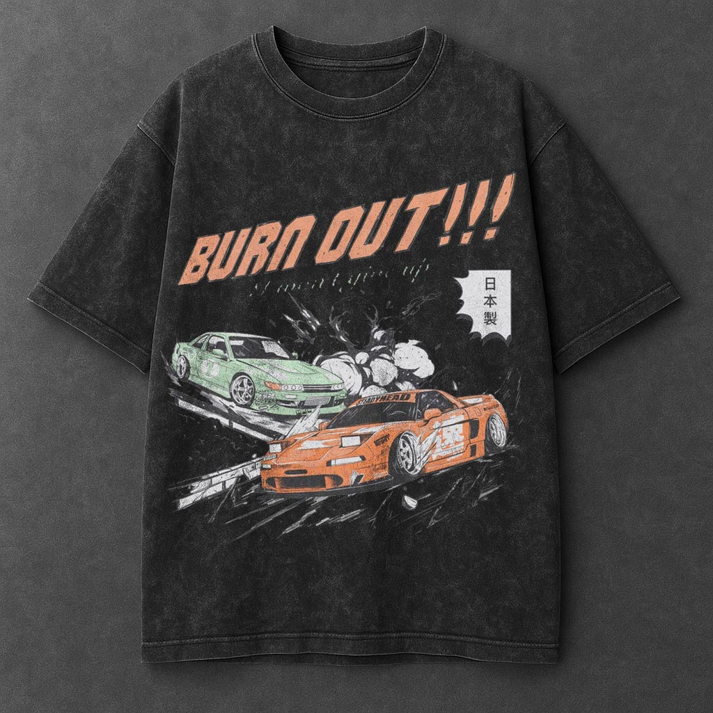 Car Contemporary Black Washed T-Shirt