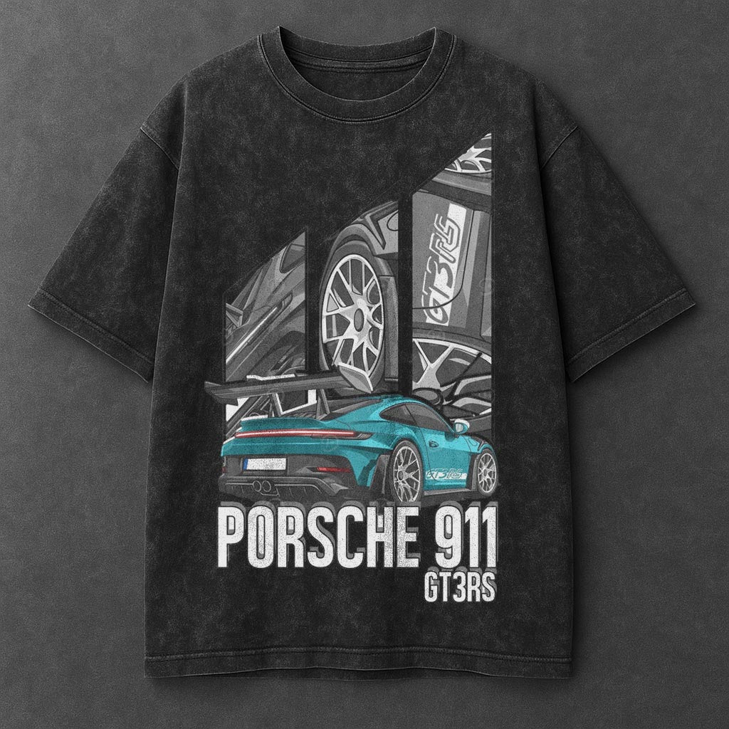 Car Crisp Black Washed T-Shirt