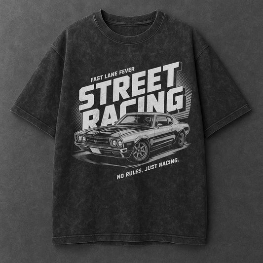 Car Rugged Black Washed T-Shirt