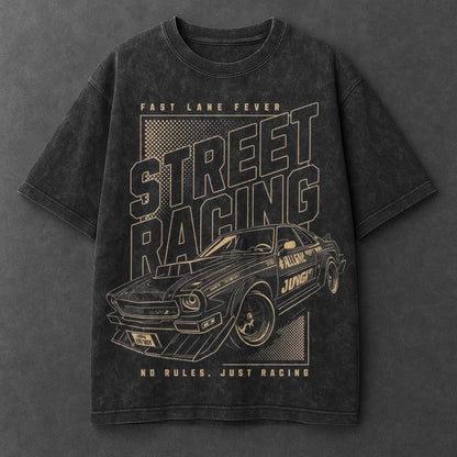 Car Statement Black Washed T-Shirt
