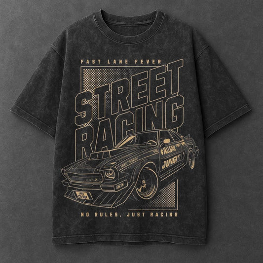 Car Statement Black Washed T-Shirt