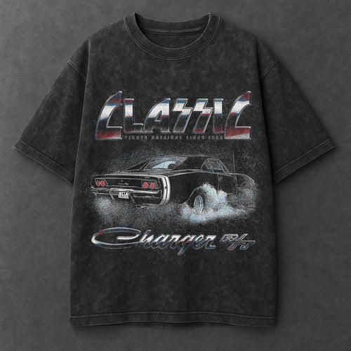Car Polished Black Washed T-Shirt
