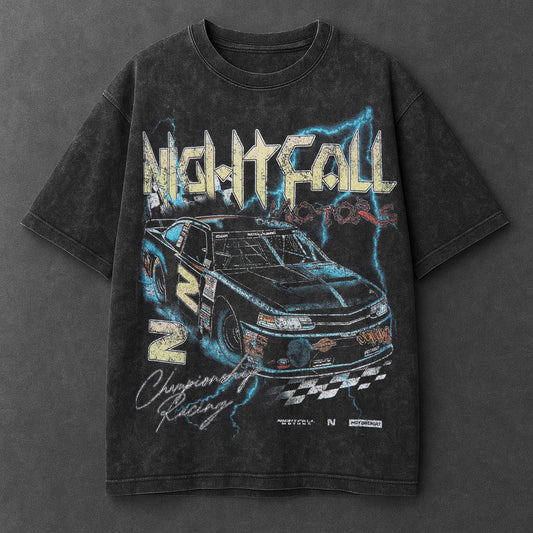 Car Sporty Black Washed T-Shirt