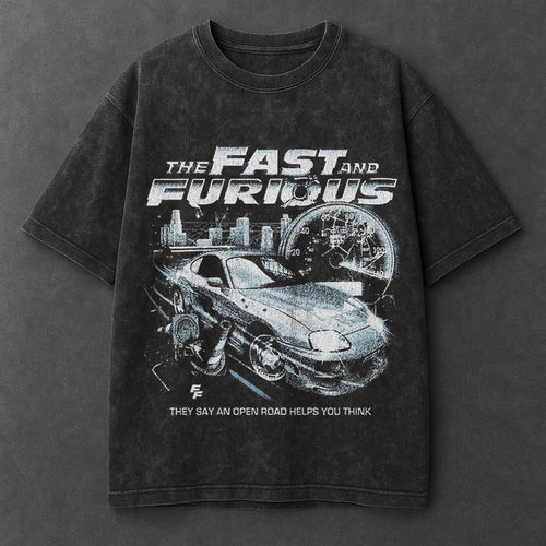 Car Streamlined Black Washed T-Shirt