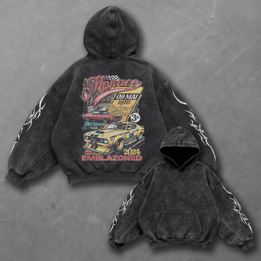 Car Signature Black Washed Hoodie