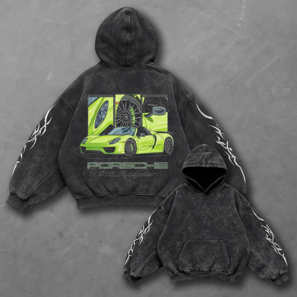 Car Refined Black Washed Hoodie