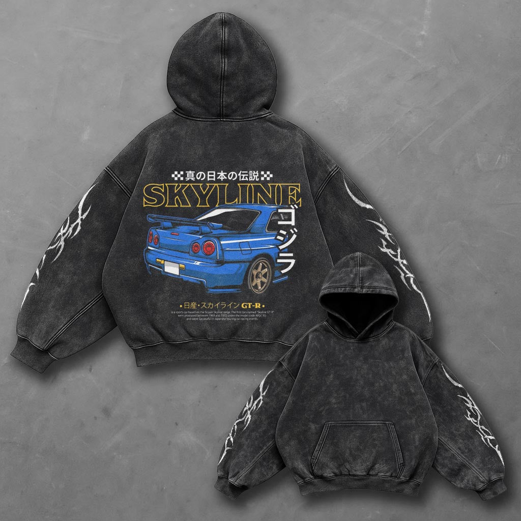 Car Clean Black Washed Hoodie