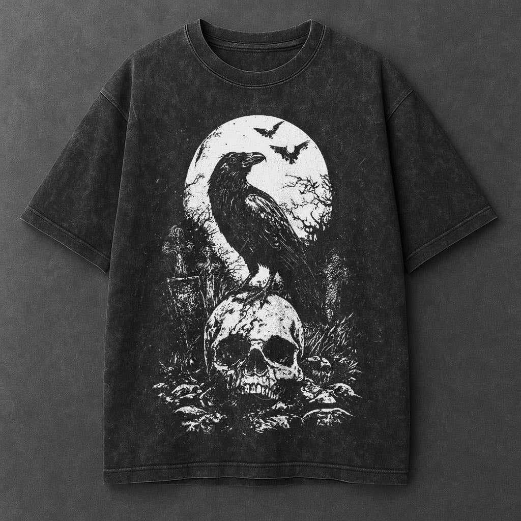 Dark Casual Black Washed T-Shirt