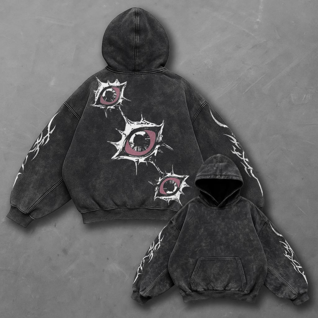 Dark Premium Black Washed Hoodie