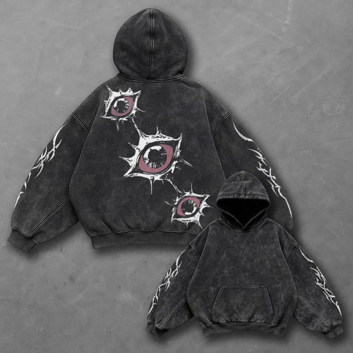 Dark Premium Black Washed Hoodie