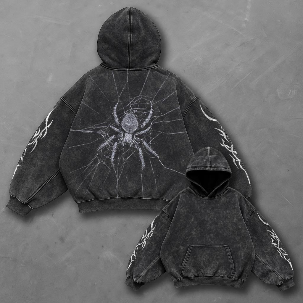 Dark Sleek Black Washed Hoodie