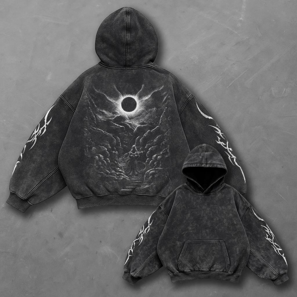Dark Clean Black Washed Hoodie