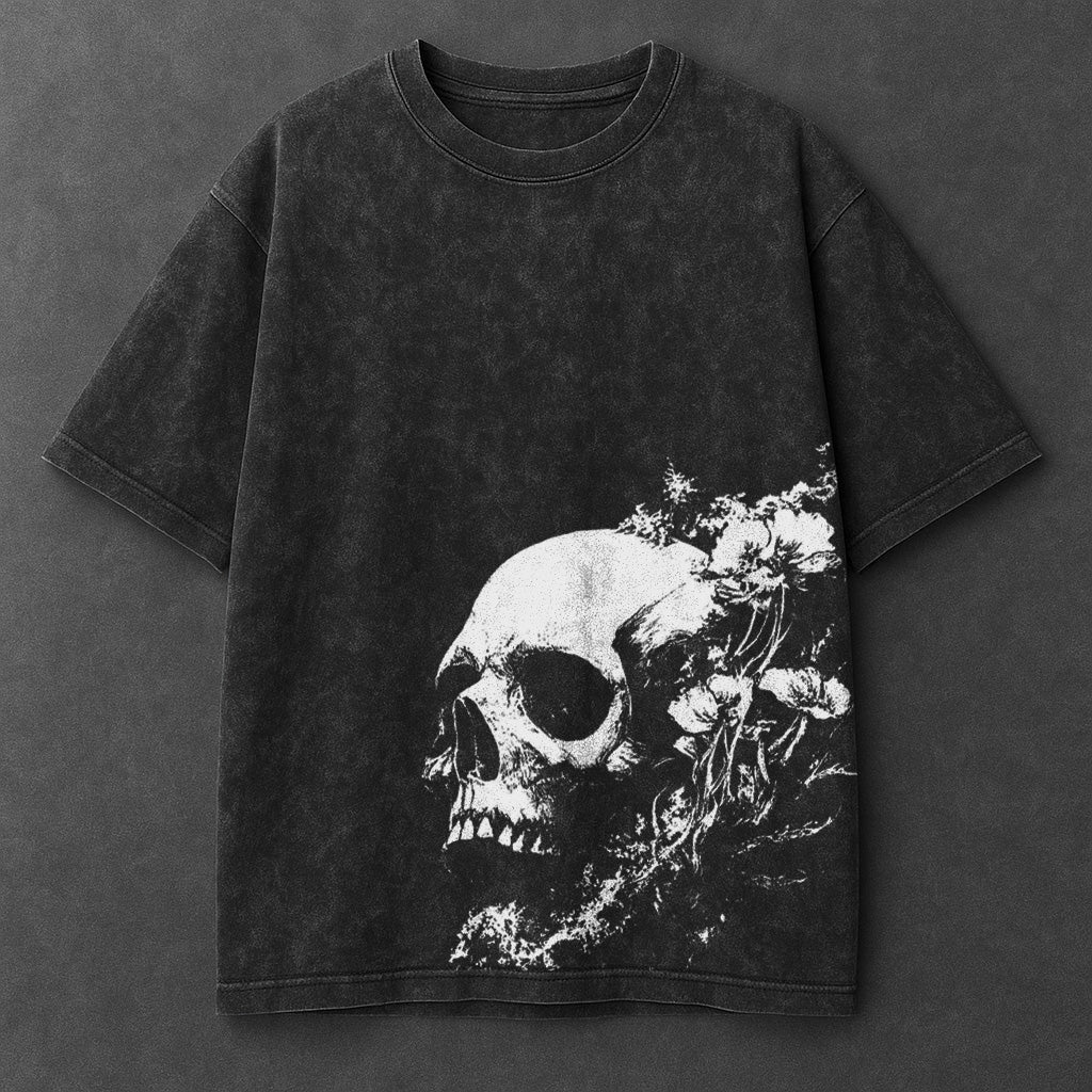 Dark Edgy Black Washed T-Shirt