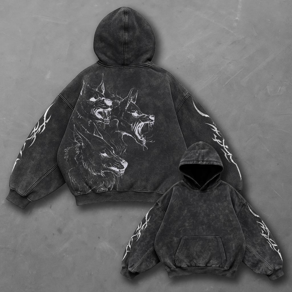 Dark Signature Black Washed Hoodie