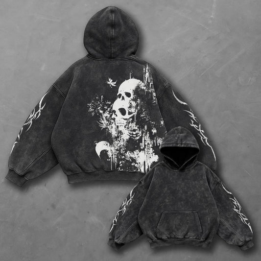 Dark Crisp Black Washed Hoodie