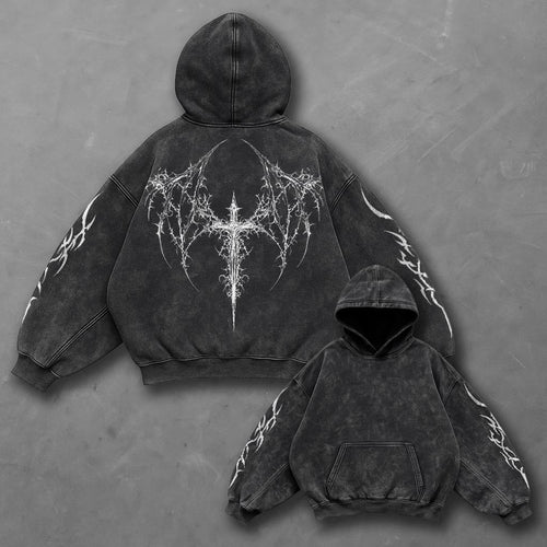 Dark Luxe Black Washed Hoodie