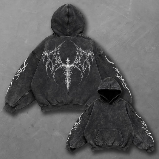 Dark Luxe Black Washed Hoodie