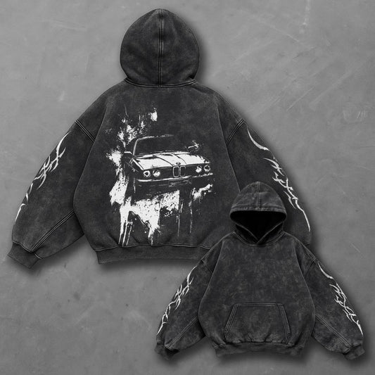 Dark Cozy Black Washed Hoodie