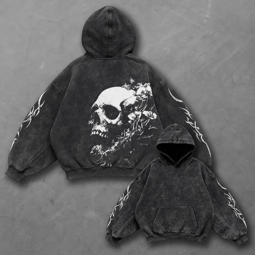 Dark Versatile Black Washed Hoodie