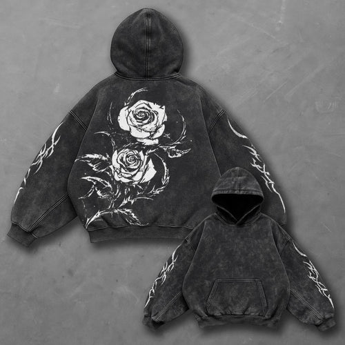Dark Iconic Black Washed Hoodie