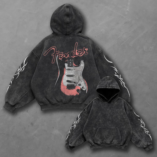 Music Elevated Black Washed Hoodie