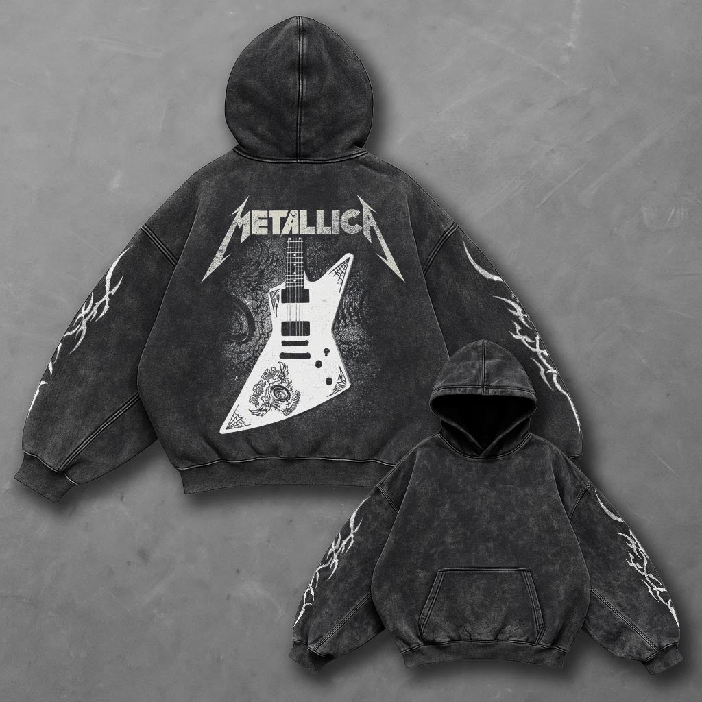 Music Effortless Black Washed Hoodie