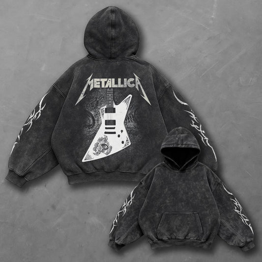 Music Effortless Black Washed Hoodie