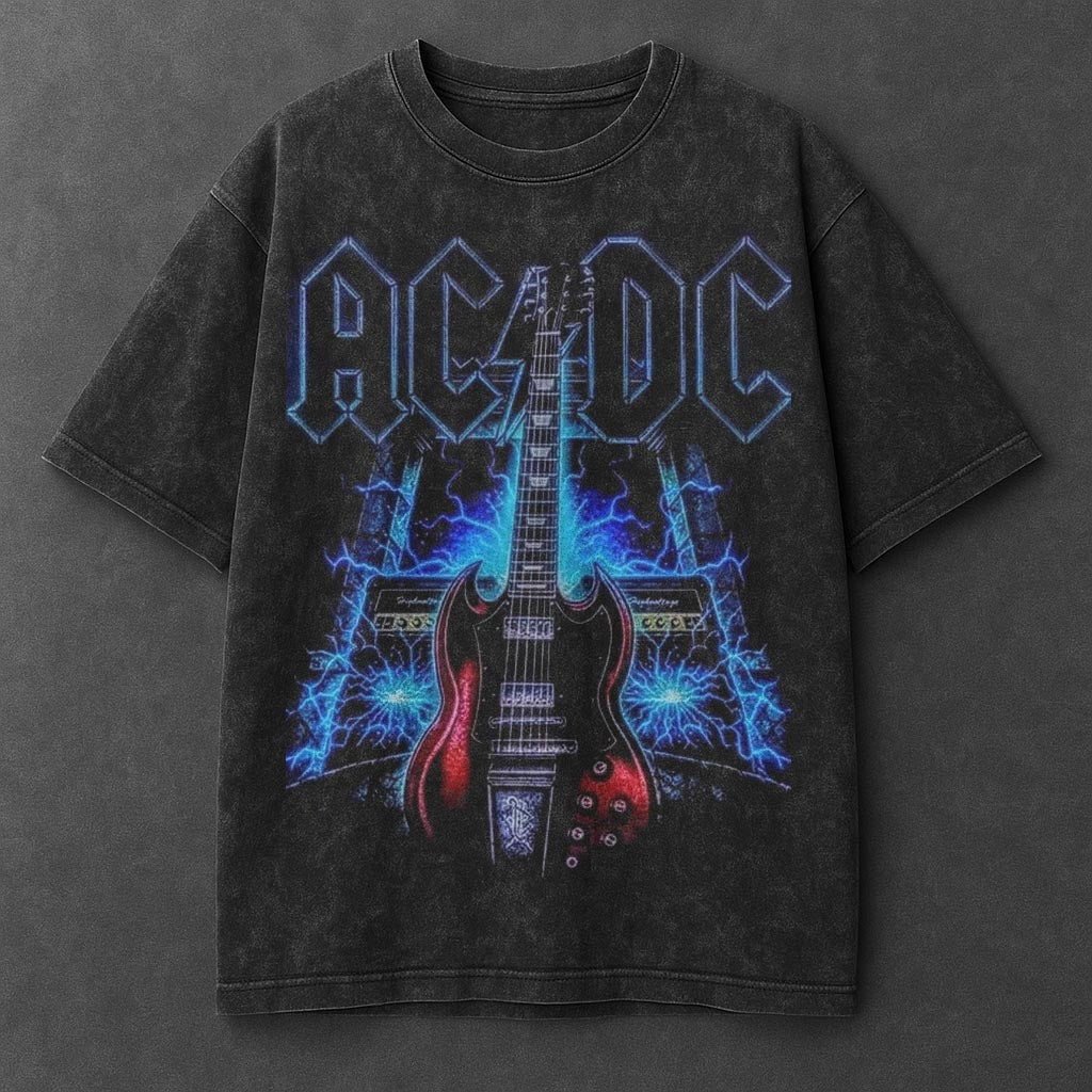 Music Sleek Black Washed T-Shirt