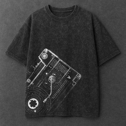 Music Clean Black Washed T-Shirt