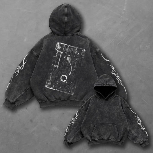 Music Versatile Black Washed Hoodie
