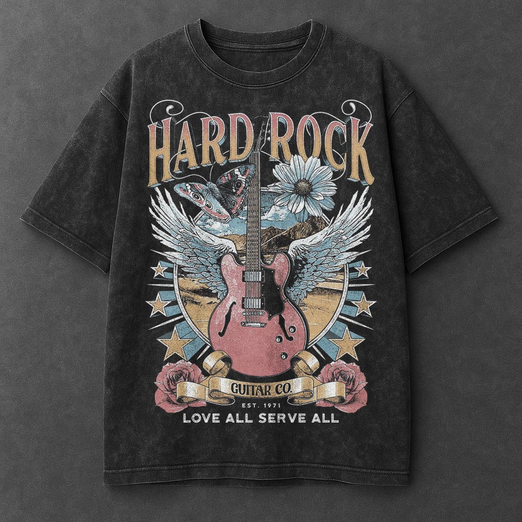 Music Refined Black Washed T-Shirt