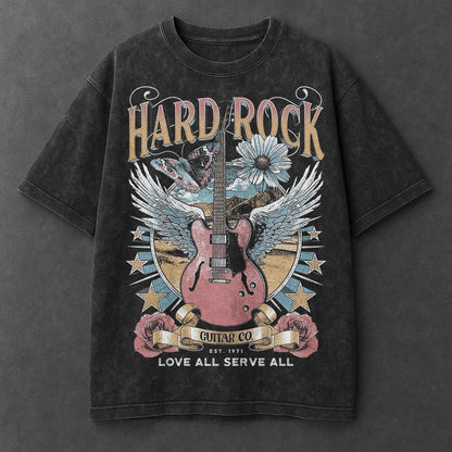 Music Refined Black Washed T-Shirt