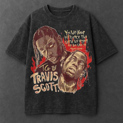 Music Urban Black Washed T-Shirt