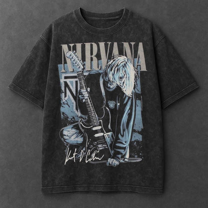 Music Crisp Black Washed T-Shirt